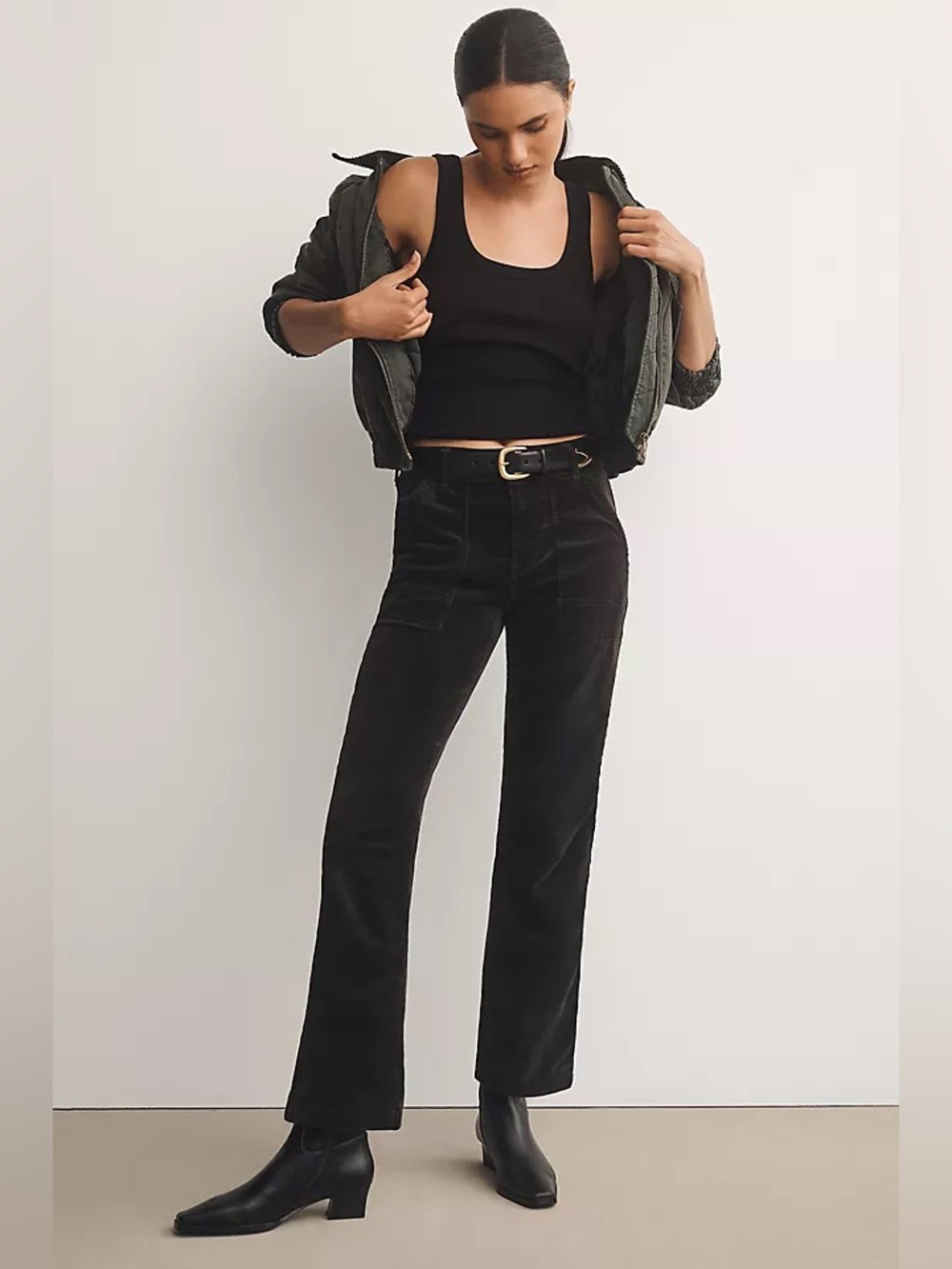 NWOT Anthropologie Pilcro Wanderer Black Corduroy Pants